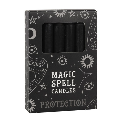 Pack of 12 Black "Protection" Spell Candles